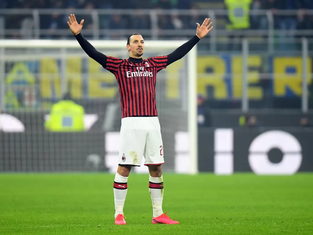 Penyerang AC Milan, Zlatan Ibrahimovic. (REUTERS/Daniele Mascolo)