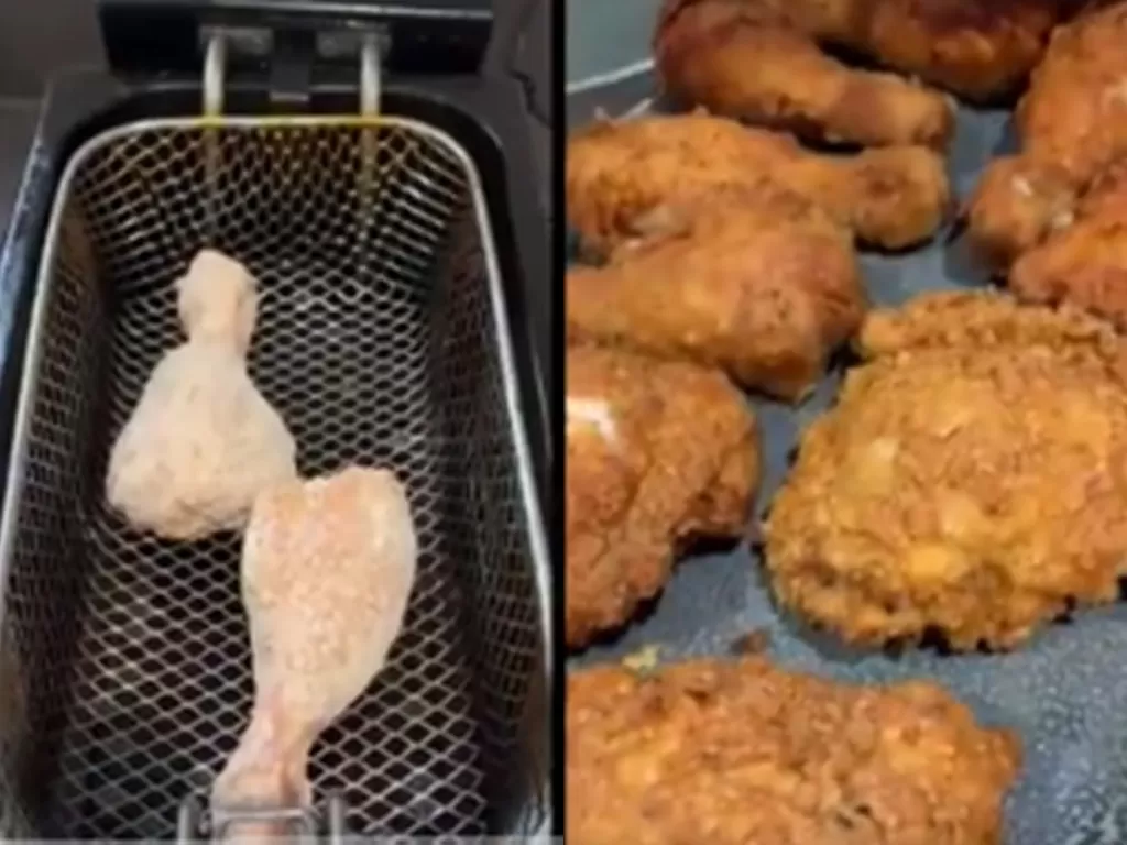 Ayam goreng KFC buatan sendiri. (Tangkapan layar/Twitter)