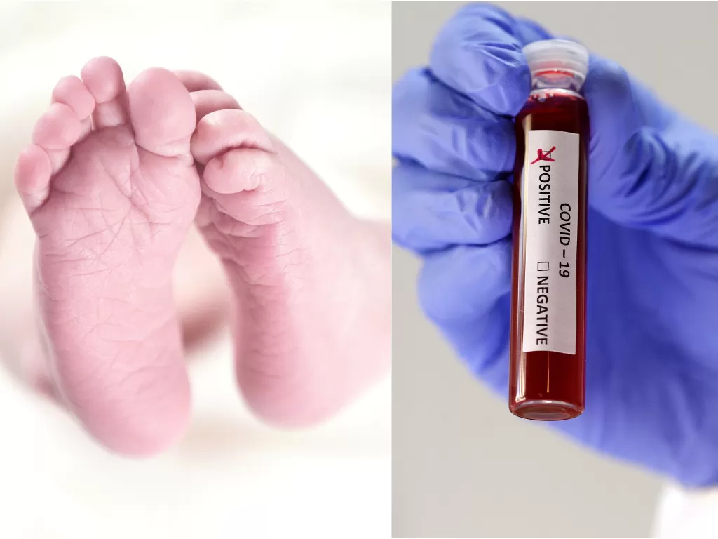 Ilustrasi seorang bayi (pixabay/Rainer Maiores). Ilustrasi sampel pasien yang positif corona (REUTERS/Dado Ruvic)