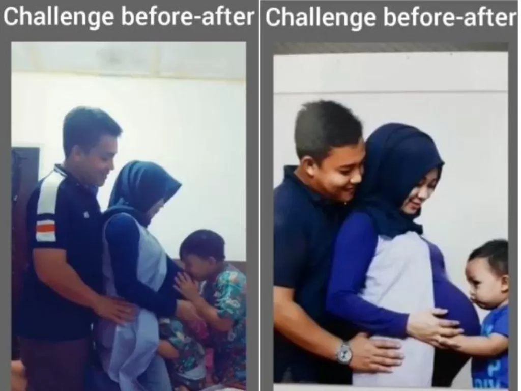 Potret keluarga yang lakukan challenge before after (Instagram)