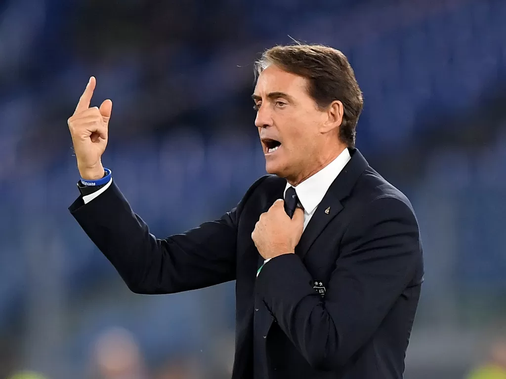 Pelatih tim nasional Italia Roberto Mancini. (REUTERS/Alberto Lingria)