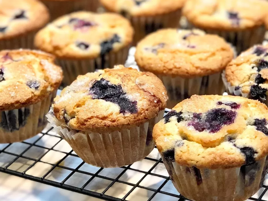 Ilustrasi muffin blueberry. (Instagram/ijustwanttobake)