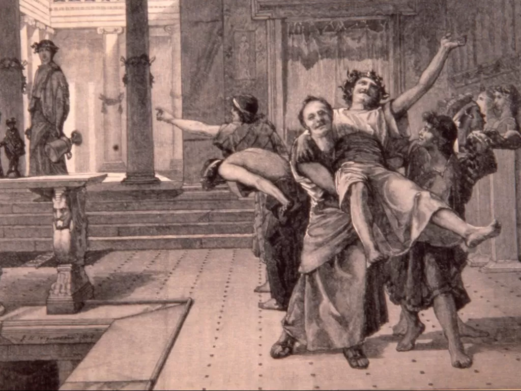 Ilustrasi festival Saturnalia bangsa Romawi. (History.com)