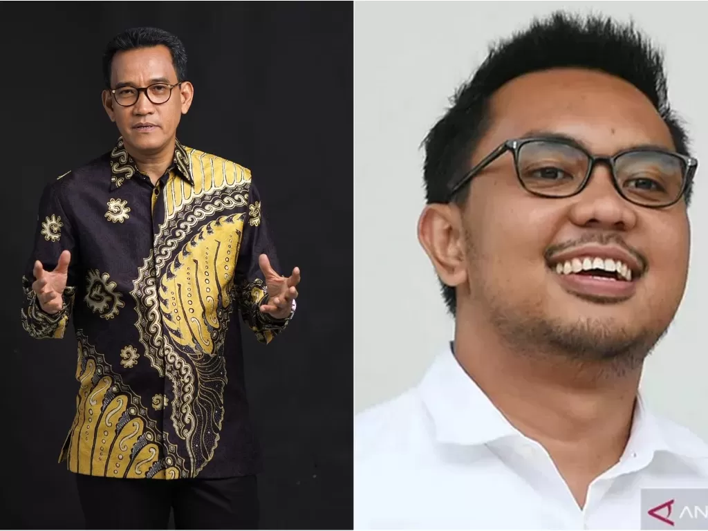 Kiri: Refly Harun (Instagram/@reflyharun). Kanan: Stafsus milenial Presiden Jokowi, Andi Taufan Garuda Putra ( ANTARA FOTO/Wahyu Putro A)
