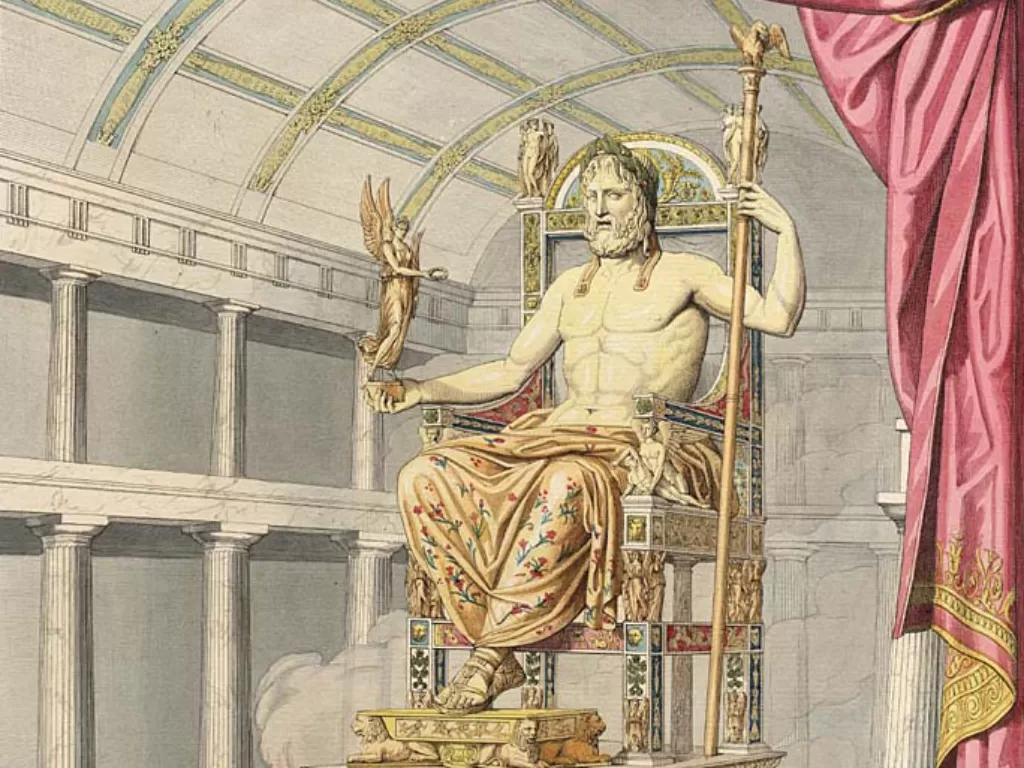 Ilustrasi patung Zeus. (wikipedia.org)