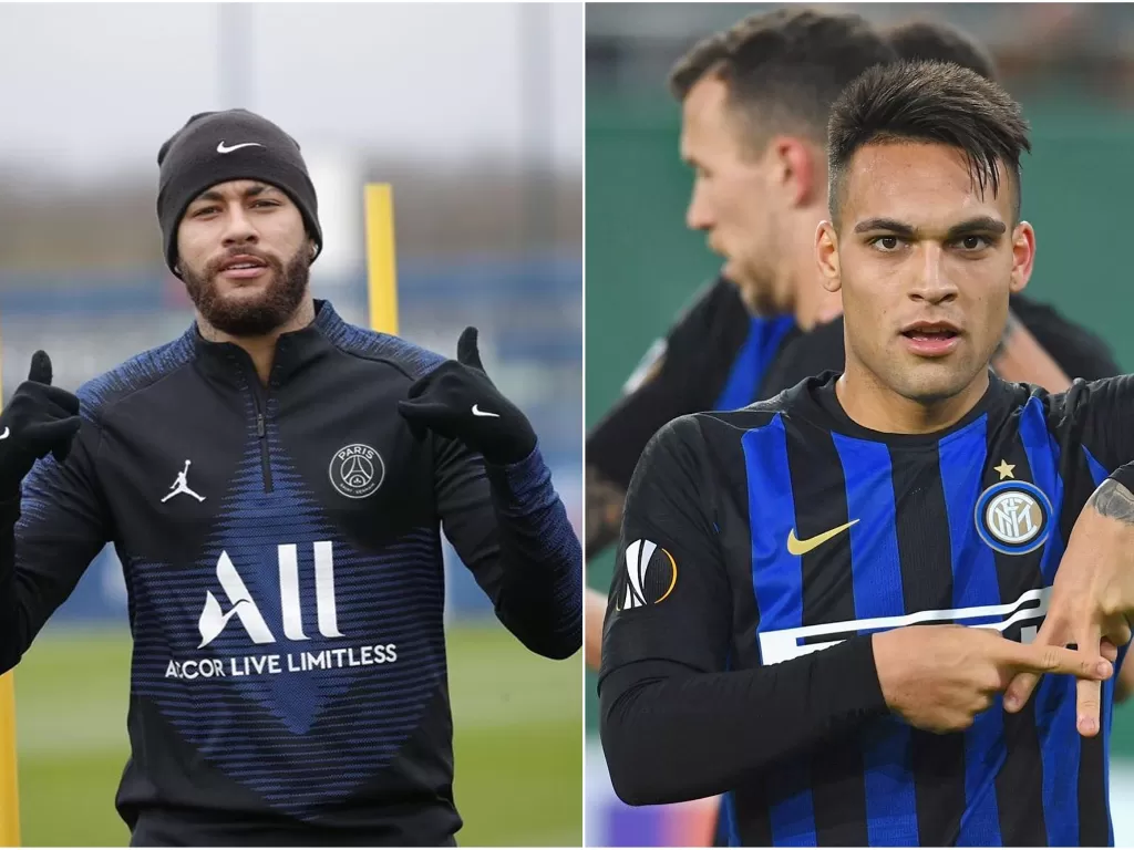(Kiri): Bintang Paris Saint-Germain, Neymar Jr. (Kanan): Bintang Inter Milan, Lautaro Martinez. (Instagram/neymarjr/lautaromartinez)