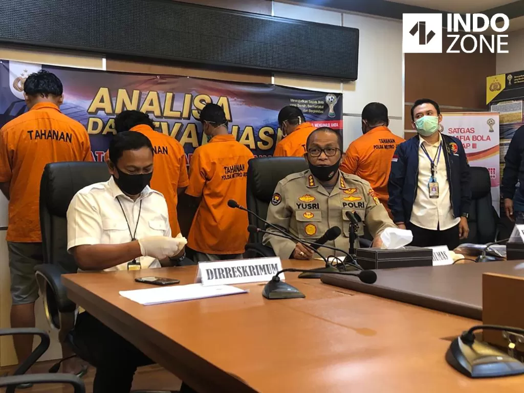 Konferensi Pers Kasus Sabung Ayam di Bekasi Oleh Subdit Jatanras Polda Metro Jaya. (INDOZONE/Samsudhuha Wildansyah)