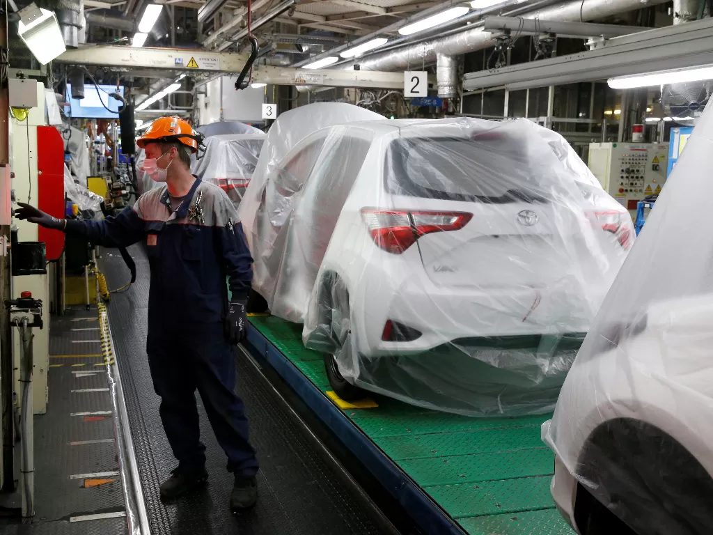 Ilustrasi pabrik produksi Toyota. (Ilustrasi/REUTERS/Pascal Rossignol)