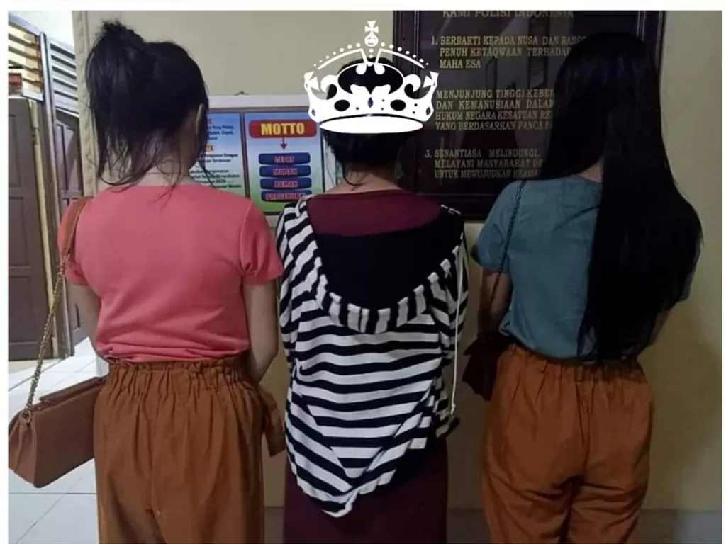 Tiga cewek ABG langsung diamankan Polres Pulang Pisau usai live Instagram buka bra. (Istimewa)