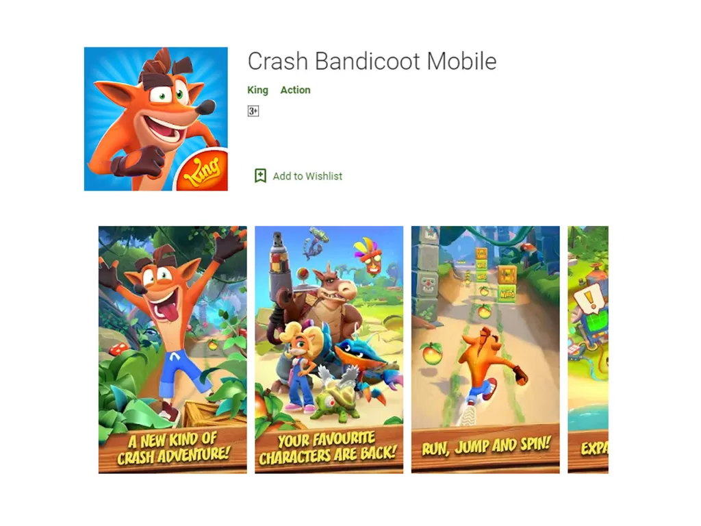 Crash Bandicoot Mobile di Google Play Store (photo/Google)