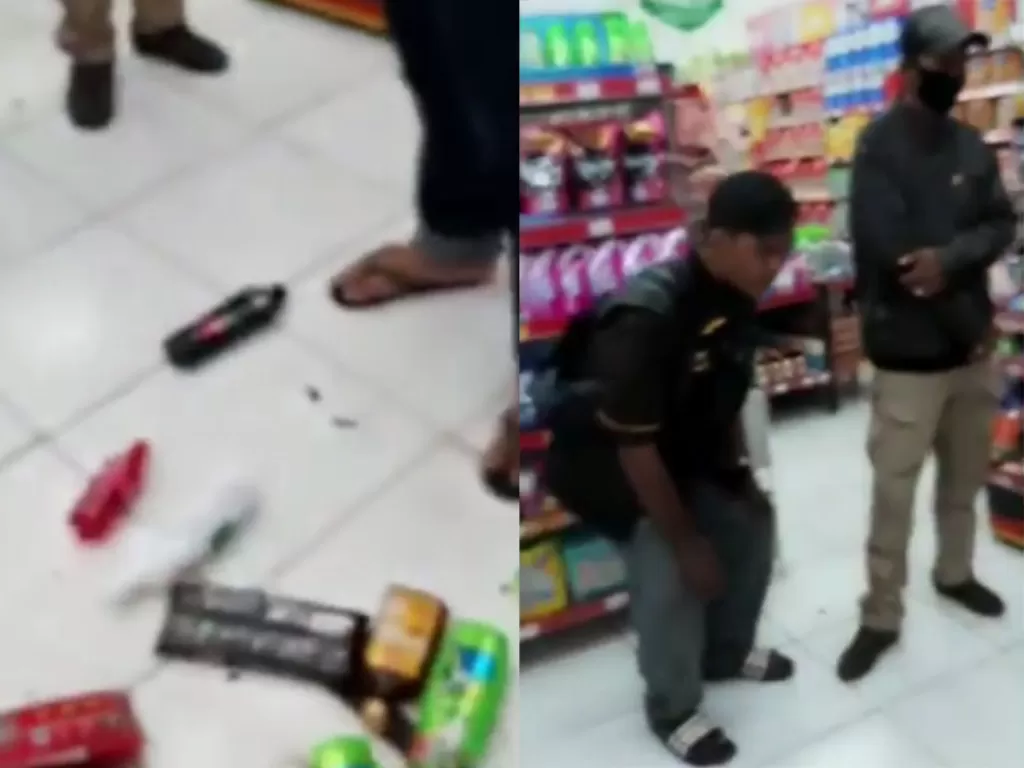 Dua pencuri minimarket tertangkap basah di Depok
