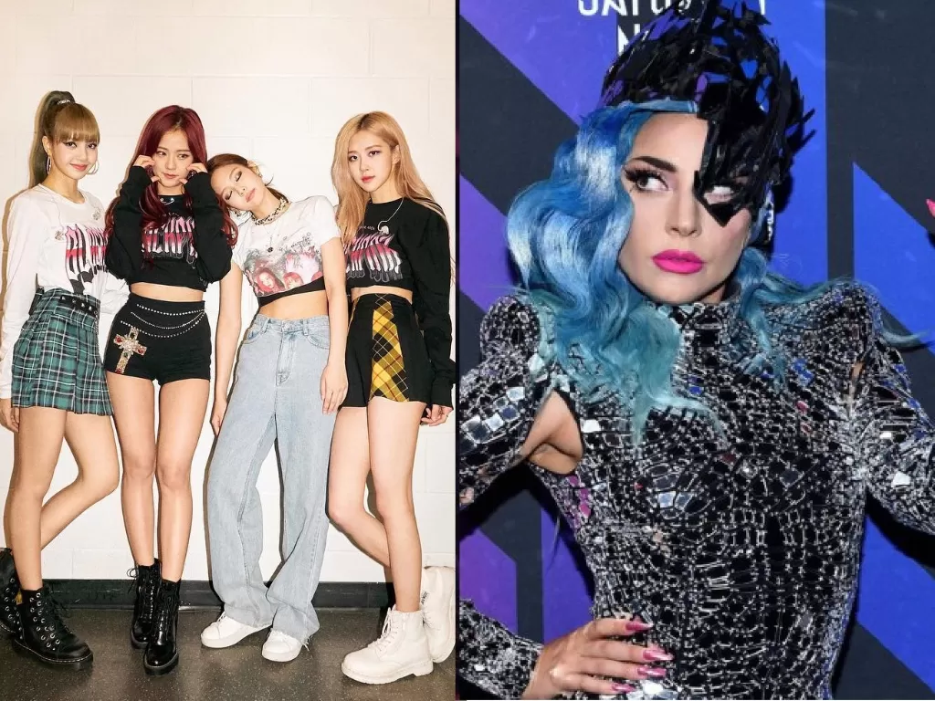 Kiri: Blackpink (Instagram/@blackpinkofficial), kanan: Lady Gaga (Instagram/@ladygaga). 