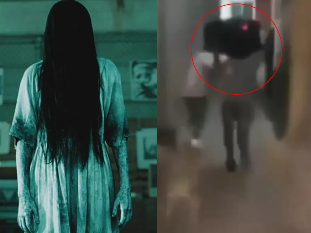 kanan: Ilustrasi hantu. (CityMetric), kiri: screenshoot. (Instagram/lucu.abis)