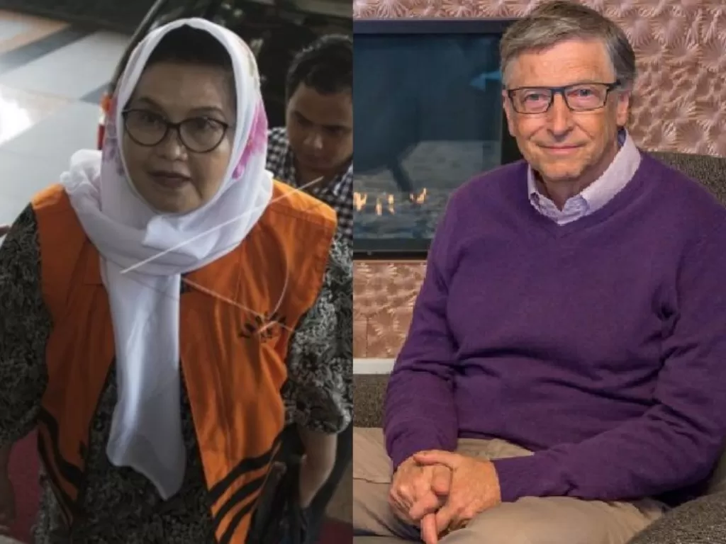 Kiri: Mantan Menteri Kesehatan Siti Fadilah Supari (ANTARAFOTO/Rossa Panggabean), kanan: Bill Gates (gates.com).