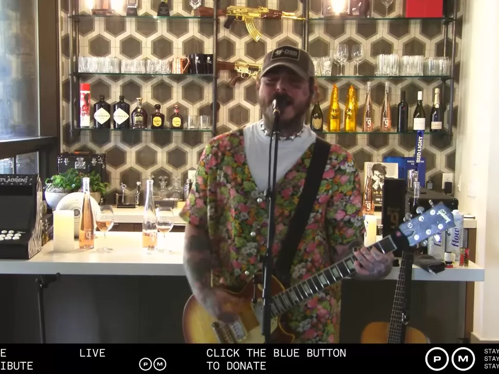 Post Malone dalam tribute to Nirvana. (Youtube/Post Malone).