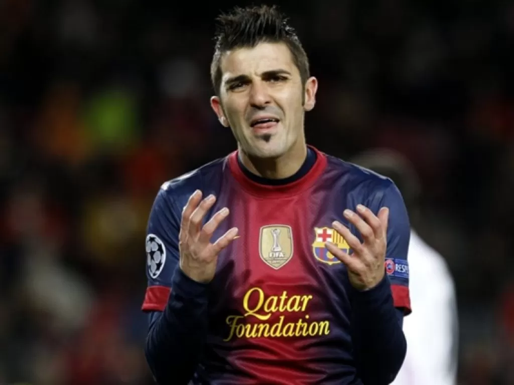 David Villa saat masih berseragam Barcelona. (REUTERS/Gustau Nacarino)