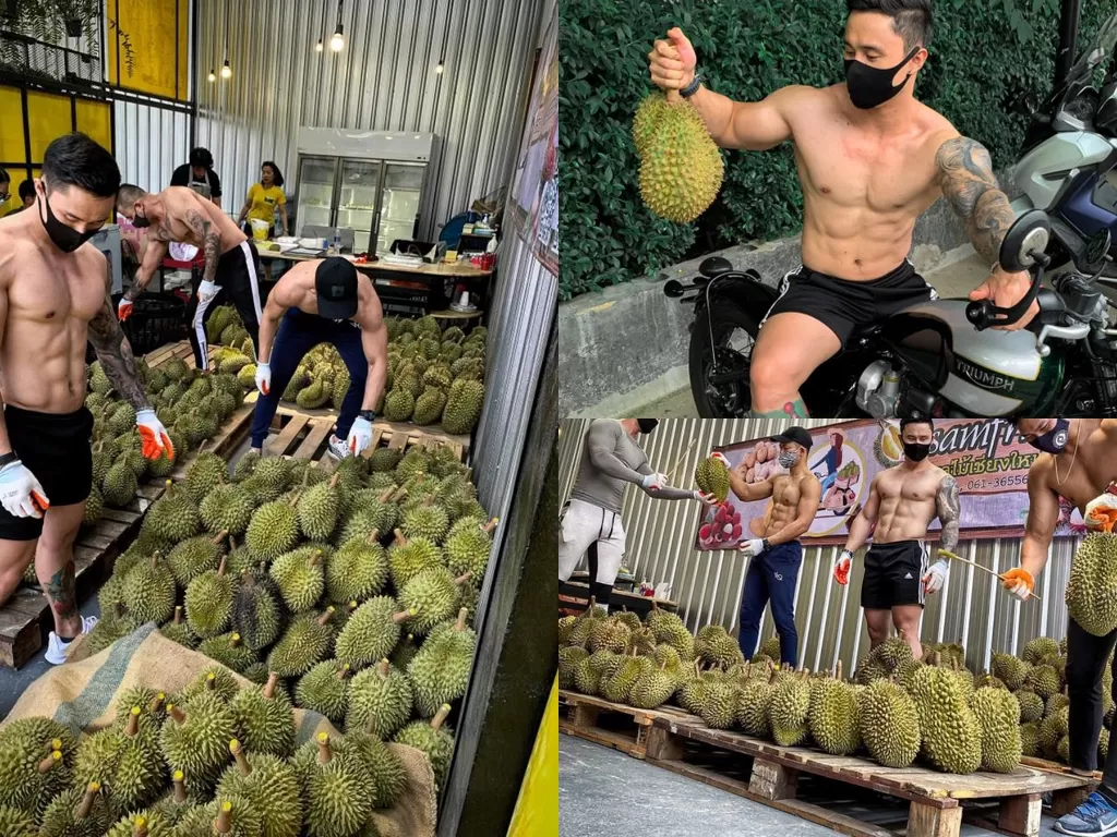 Toko durian di Thailand. (Facebook/Bsamfruit)