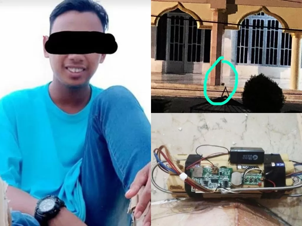 Pelaku teror bom di masjid Nurul Yaqin Kalteng. (Istimewa)