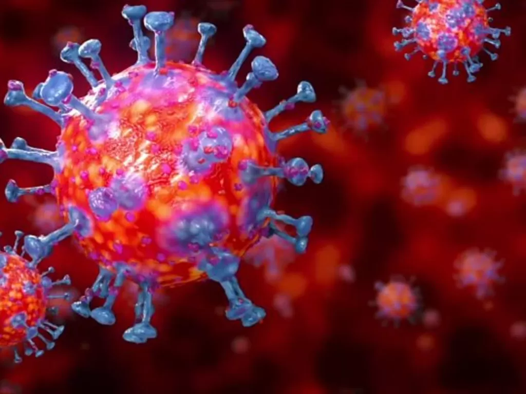 Ilustrasi virus corona bermutasi (BBC)