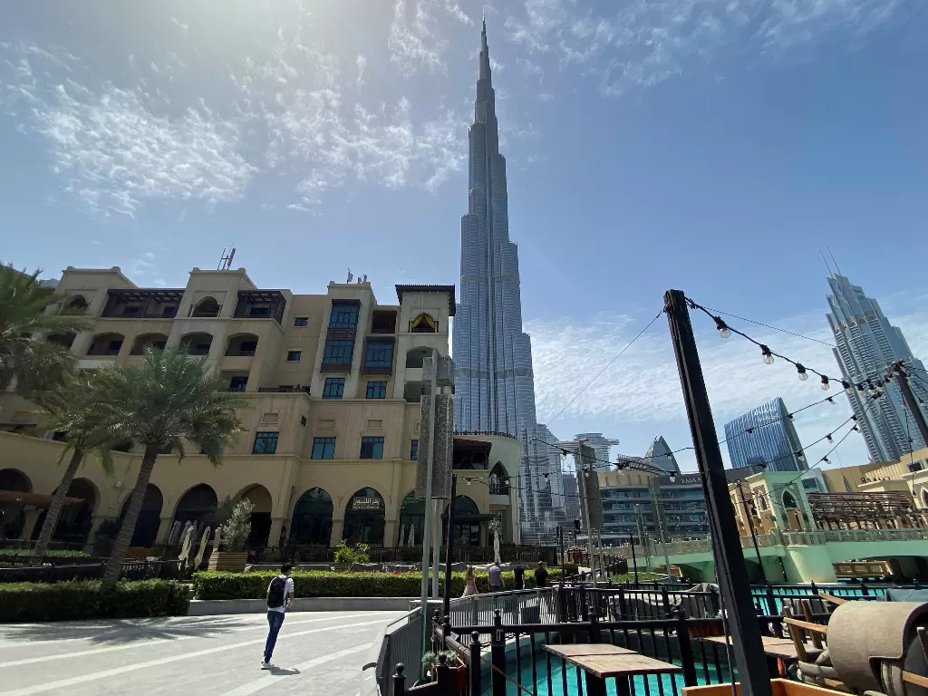 Gedung pencakar langit Burj Khalifa di Dubai. (REUTERS/Abdel Hadi Ramahi)