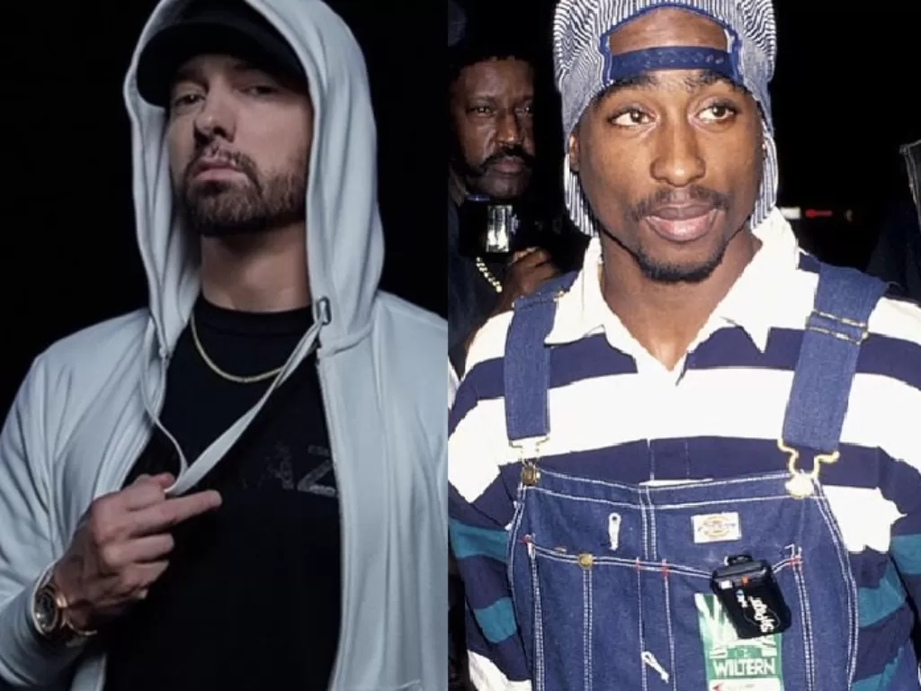 Kiri: Eminem (Instargarm/@eminem), kanan: mendiang 2Pac (Instagram/@2pac).