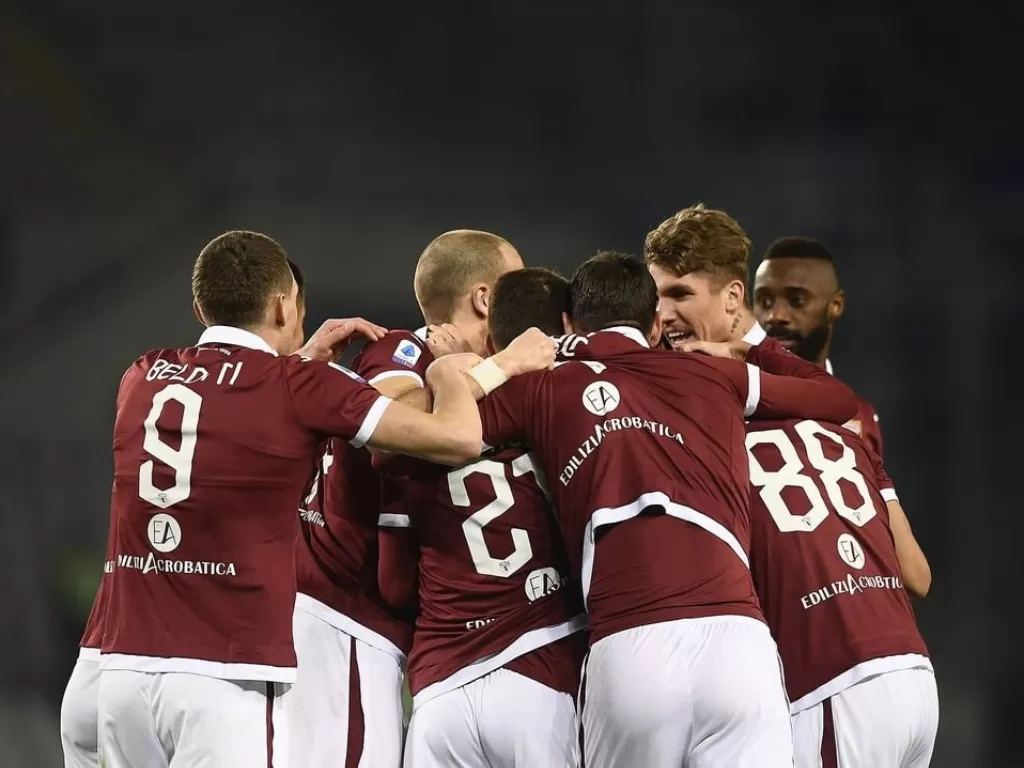 Skuat Torino melakukan selebrasi gol. (Instagram/torinofc1906)