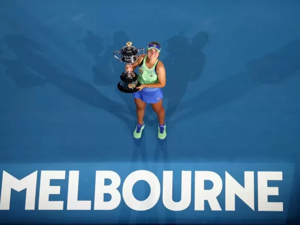  Petenis Amerika Serikat Sofia saat turnamen tenis Australia Terbuka di Melbourne Park, Melbourne, Australia, Sabtu (1/2/2020). (REUTERS/Kai Pfaffenbach)