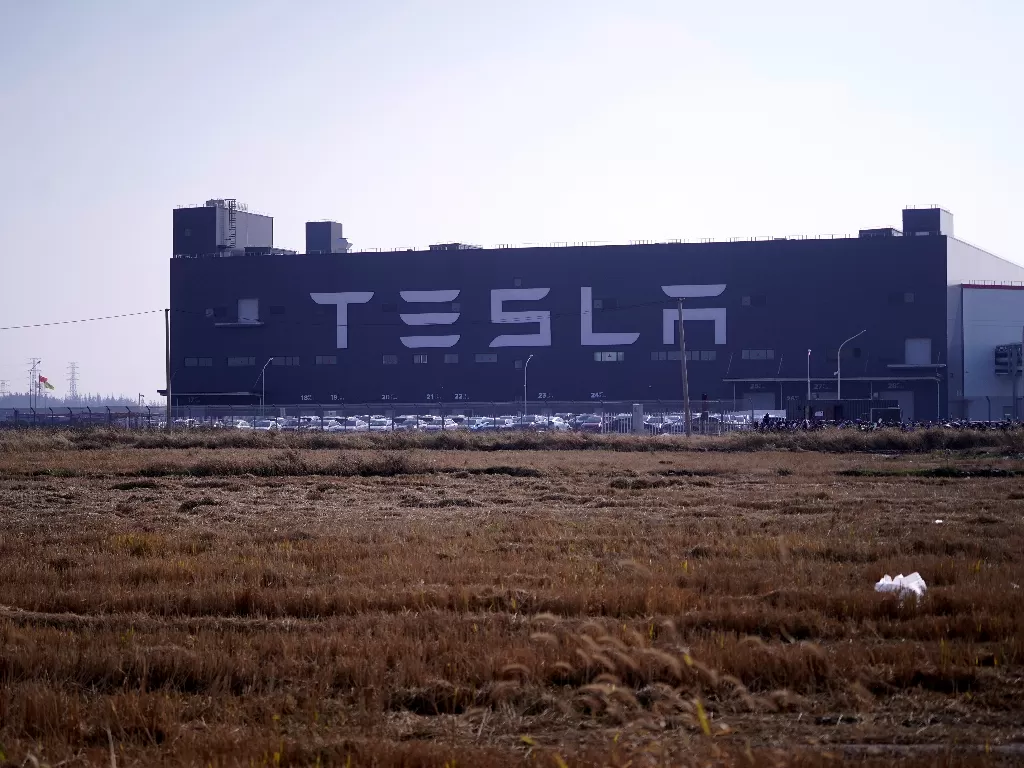 Tampilan pabrik Tesla di Shanghai, Tiongkok. (REUTERS/Aly Song)