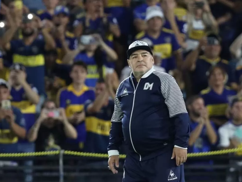 Pelatih Gimnasia, Diego Maradona. (REUTERS/Agustin Marcarian)