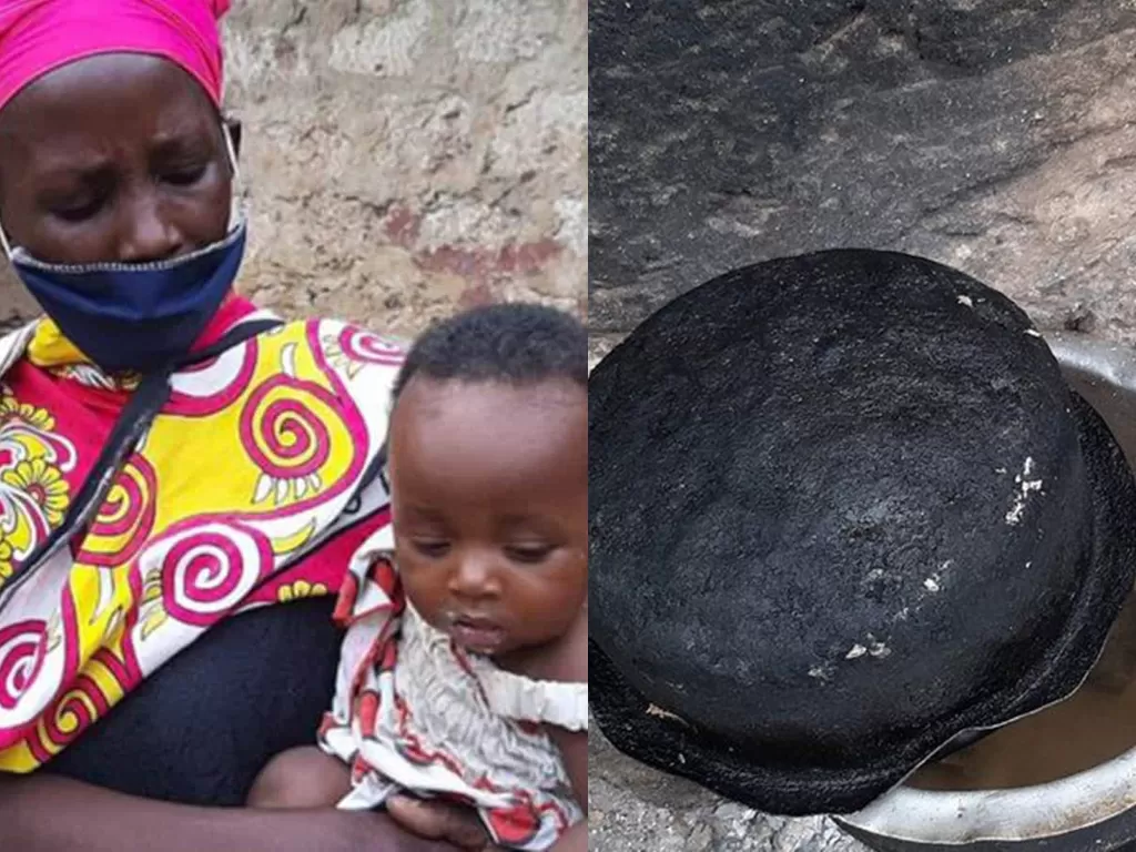Seorang ibu di Kenya memasak batu untuk menenangkan anaknya yang kelaparan. (Mirror)
