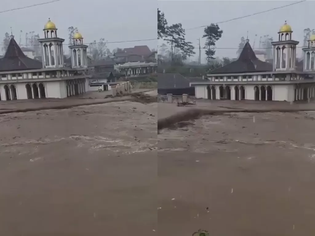 Cuplikan video bajir di Kecamatan Cikajang, Kabupaten Garut, Jawa Barat (photo/Istagram @infojawabarat)