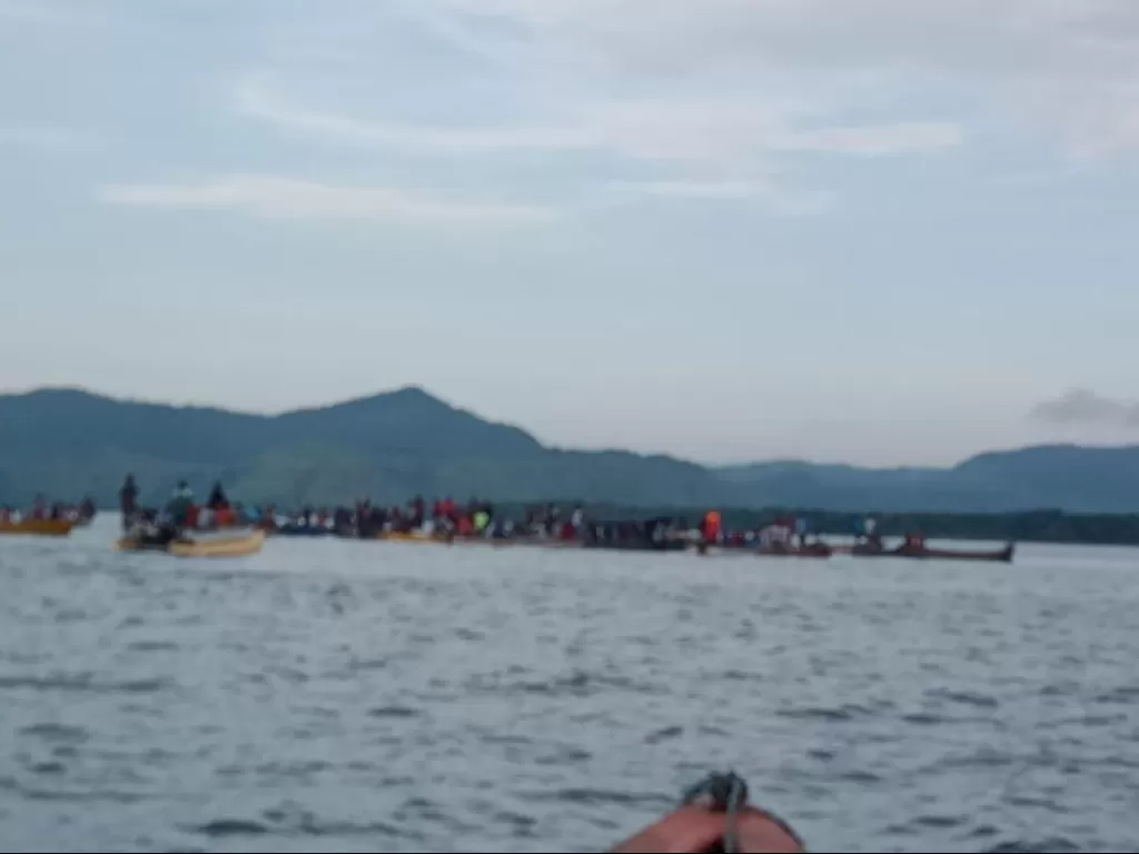Lokasi jatuhnya pesawat MAF di Danau Sentani (Dok Humas Polda Papua)