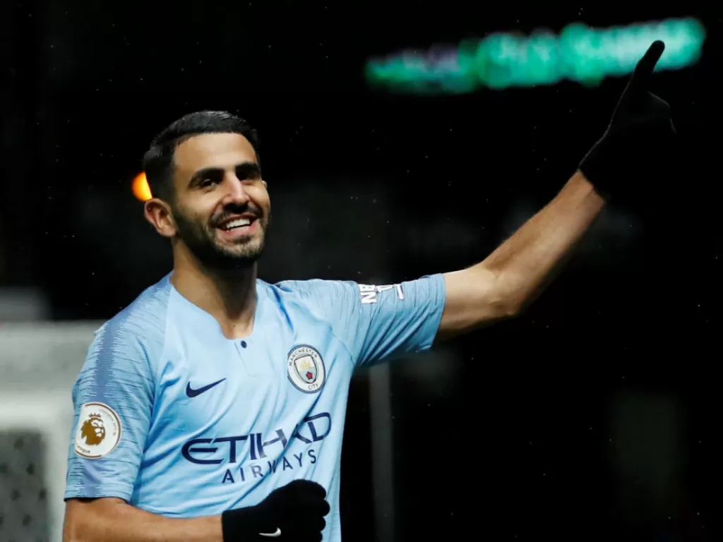 Penyerang Manchester City, Riyad Mahrez. (REUTERS/Andrew Boyers)