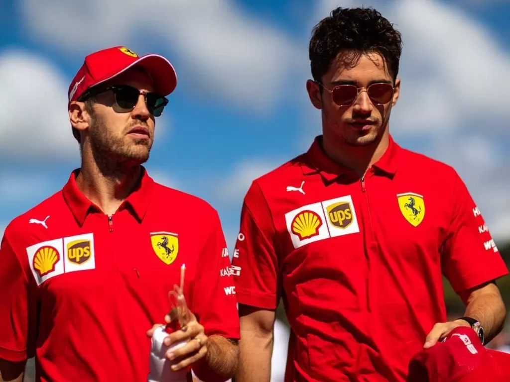 Charles Leclerc (kanan) dengan Sebastian Vettel (kiri). (Instagram/@charles_leclerc)