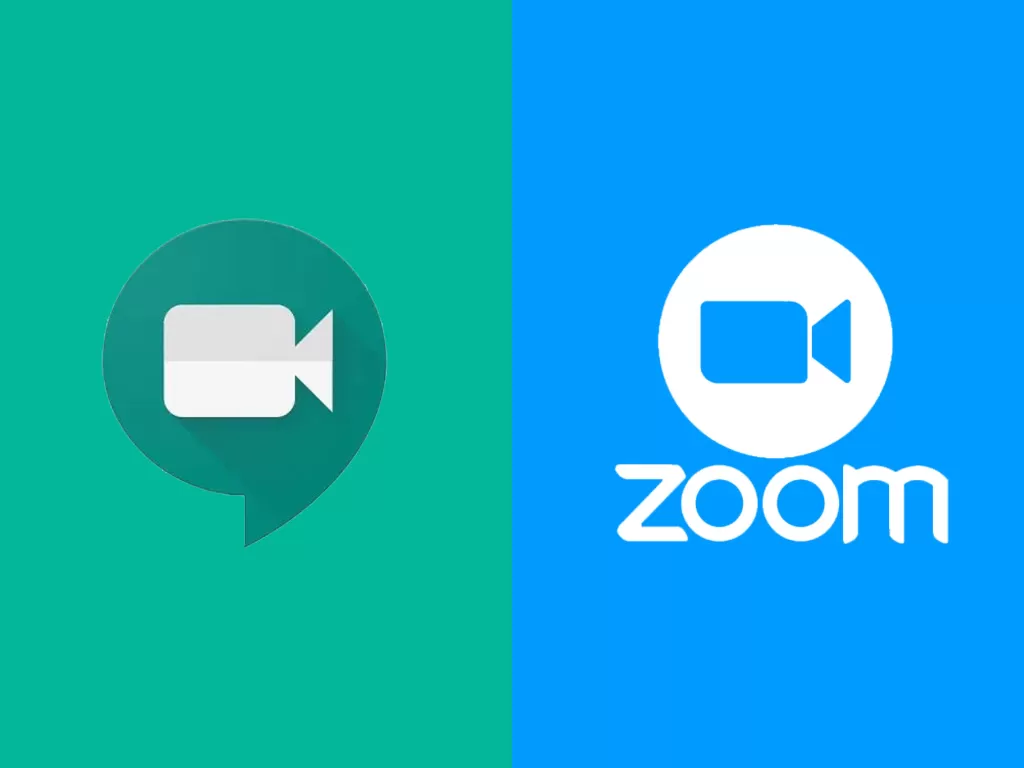 Logo layanan Google Meet dan Zoom (photo/Google/Zoom)