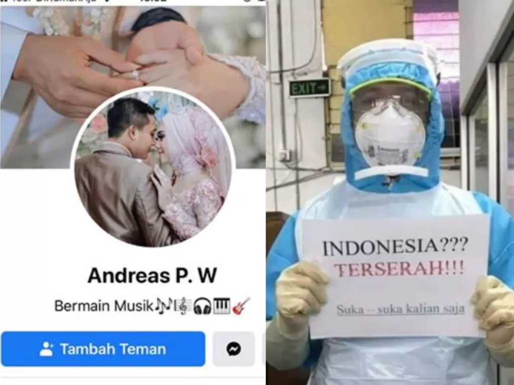 Andreas PW remehkan tim medis yang bekerja usai unggah 'Indonesia Terserah' (Facebook)