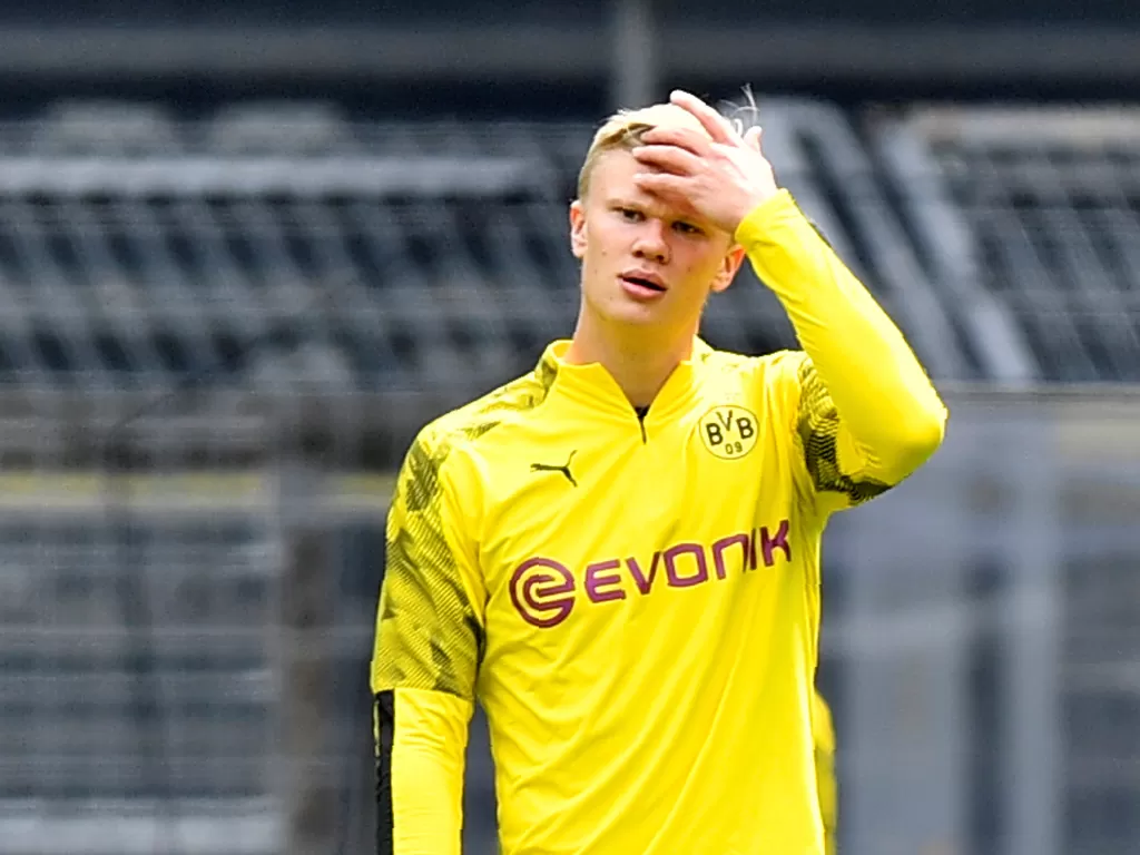 Striker Borussia Dortmund, Erling Haaland. (Martin Meissner/Pool via REUTERS DFL)