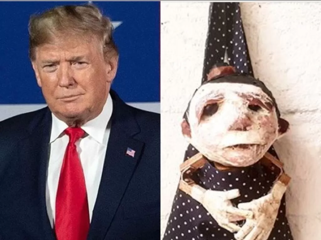 Presiden AS Donald Trump menyebut WHO sebagai bonekanya China. (Foto: Instagram/Donald Trump (kiri) dan Pappermoon Puppet (kanan)