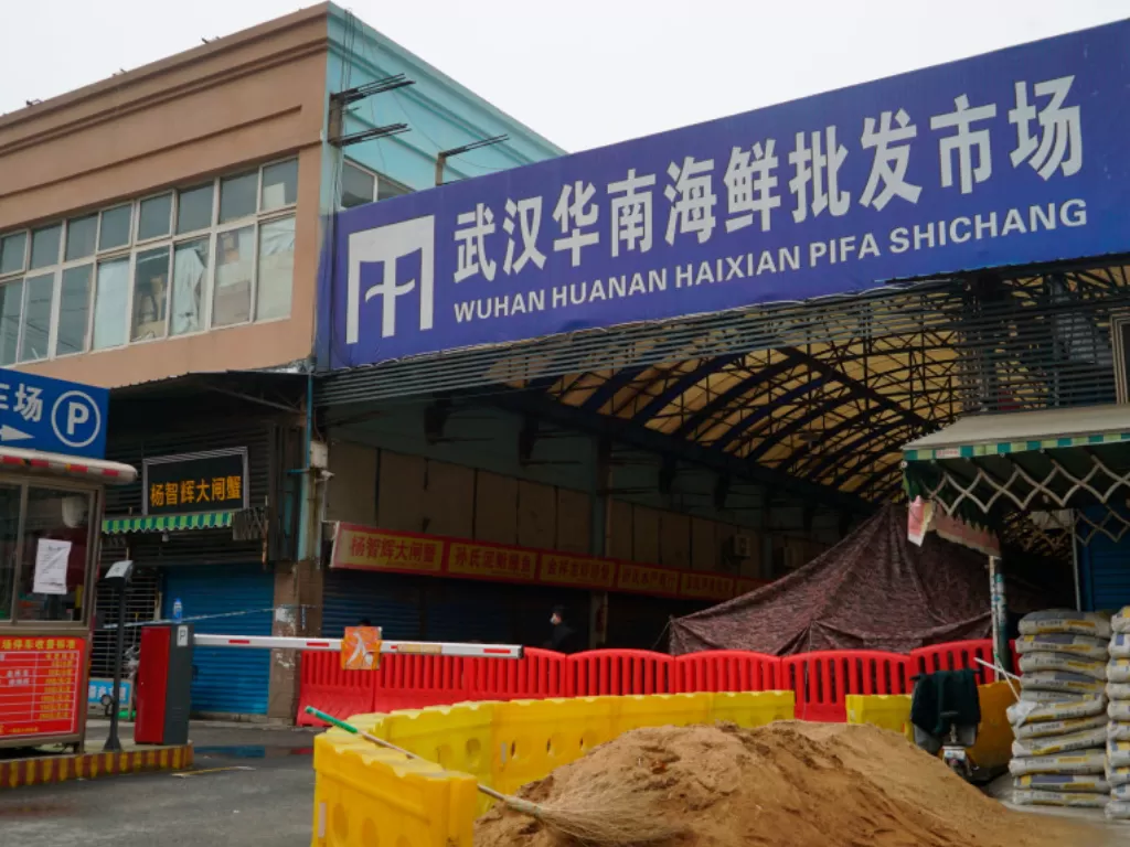 Pasar yang menjual hewan liar di Wuhan. (Bostonherald)
