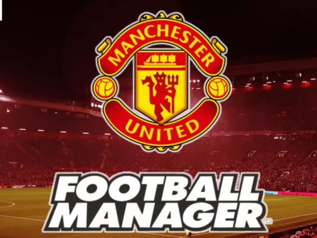 Ilustrasi logo Manchester United dan Football Manager. (Manchester Evening News)