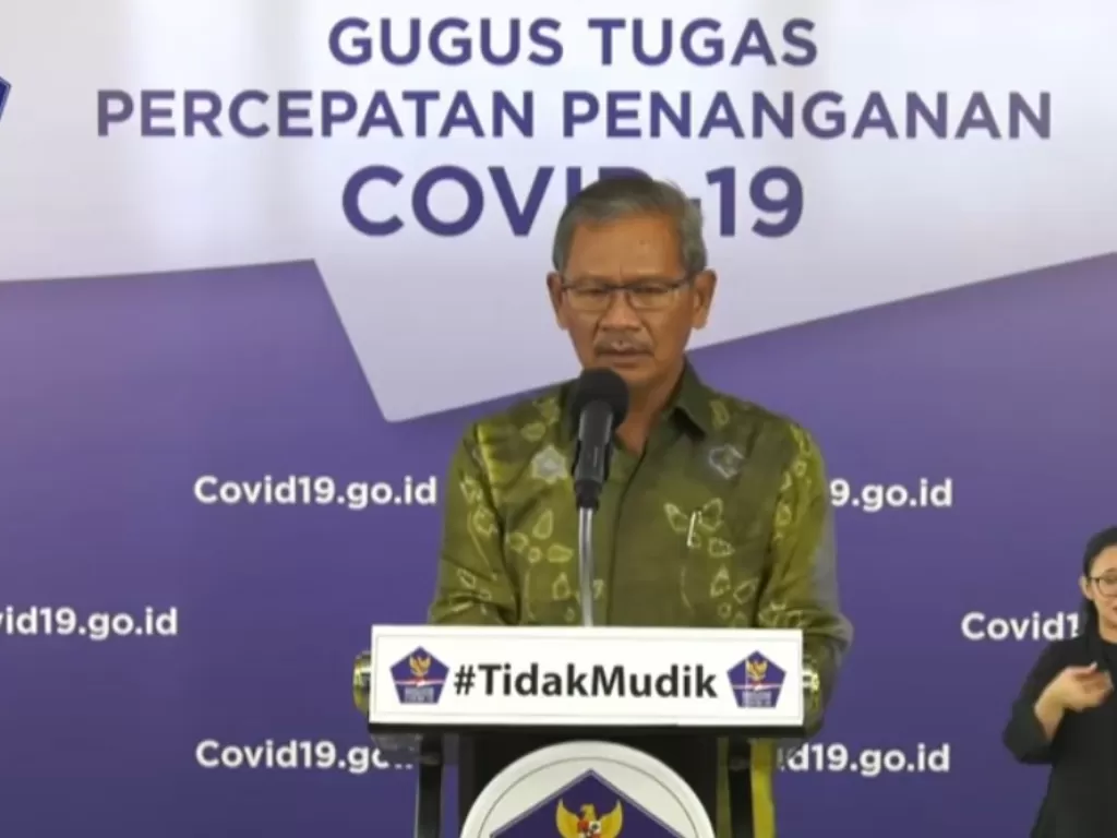 Juru Bicara Pemerintah untuk Penanganan Covid-19, Achmad Yurianto. (Foto: Capture Youtube BNPB Indonesia)
