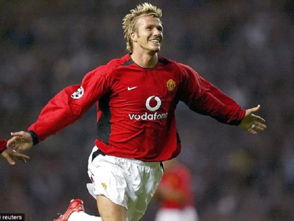 David Beckham saat masih berseragam Manchester United. (REUTERS)