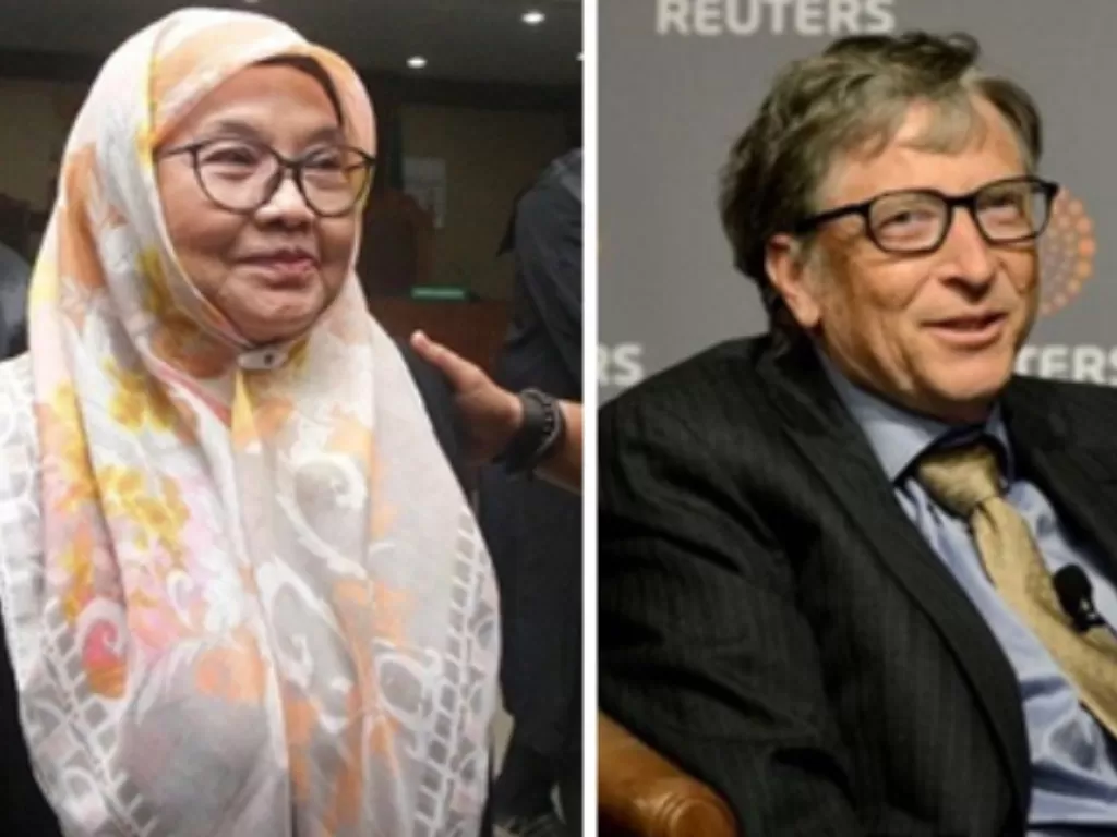 Siti Fadilah Supari (ANTARA/File Photo), Bill Gates (REUTERS/File Photo)