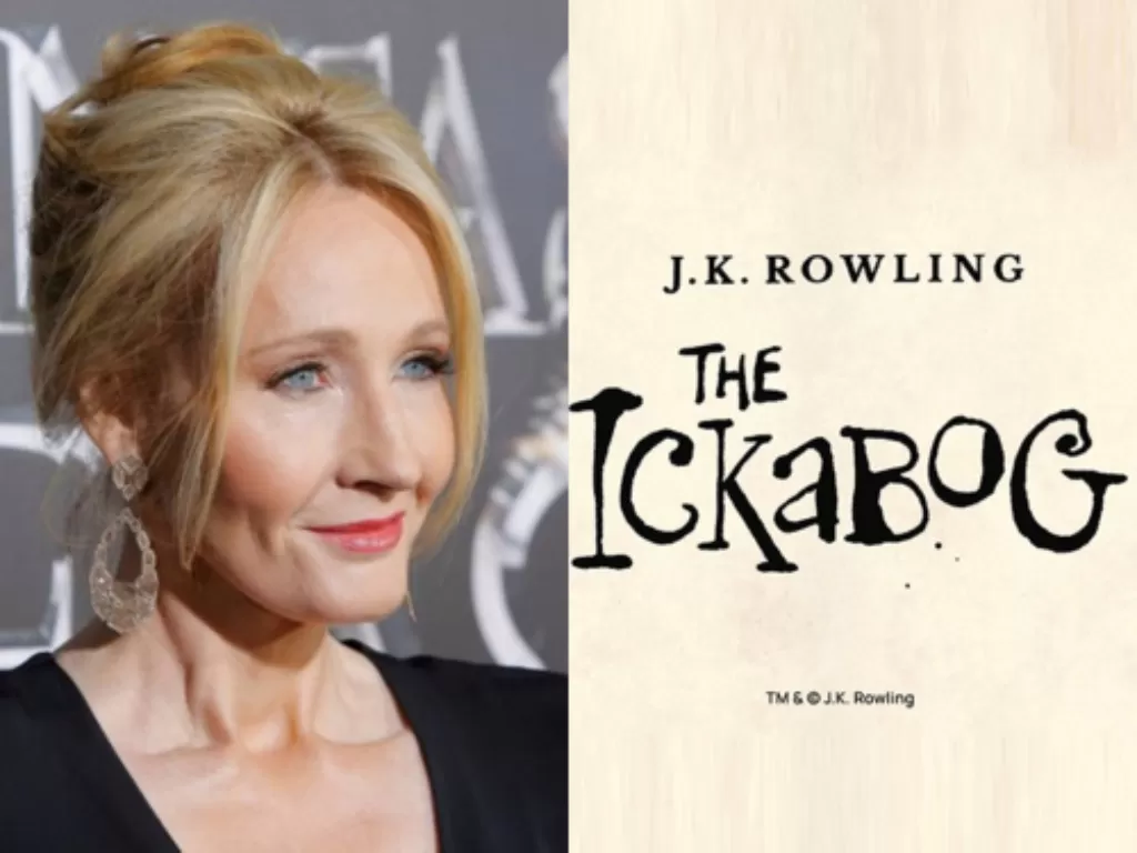 Kiri: J.K. Rowling. (photo/REUTERS/Andrew Kelly) Kanan: Buku baru The Ickabog (photo/Twitter/JK Rowling)