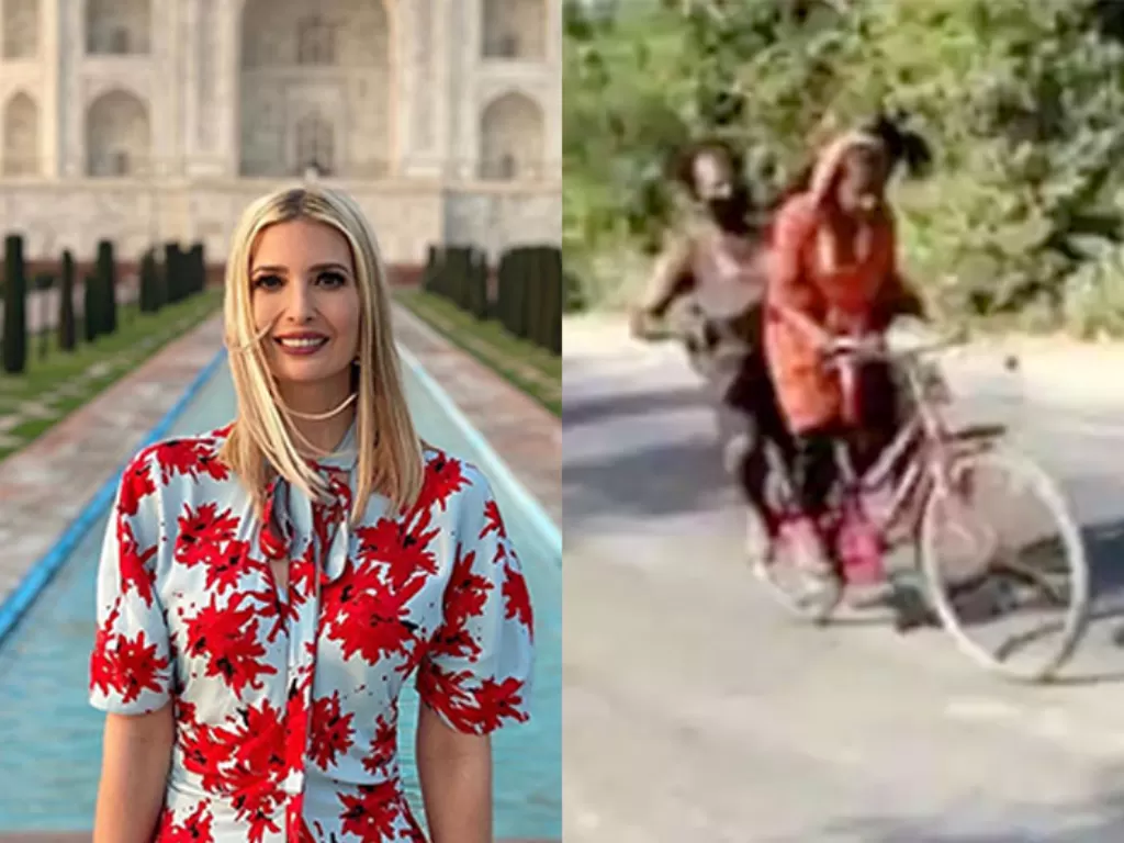 Ivanka Trump (kiri: Instagram/@ivankatrump) / Remaja di India yang mengayuh sepeda sejauh 1.200 km. (Istimewa)