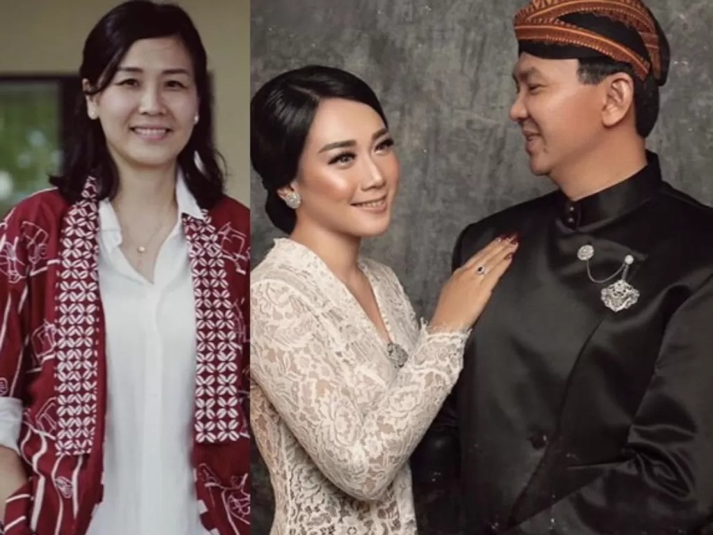 Veronica Tan (kiri), Ahok dan istri barunya, Puput (kanan). (Foto: Instagram Veronica Tan dan Basukibtp)