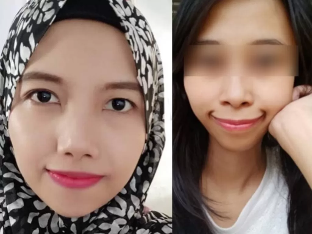 Perbandingan wajah istri sah (kiri) dengan pelakor PNS Puskesmas (kanan). (Foto: Facebook/Ulies Chan)