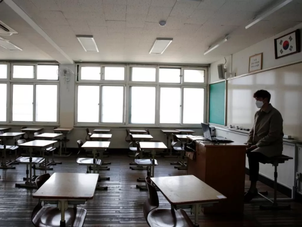 Suasana kelas di sebuah sekolah di Korea Selatan.(REUTERS/Heo Ran)