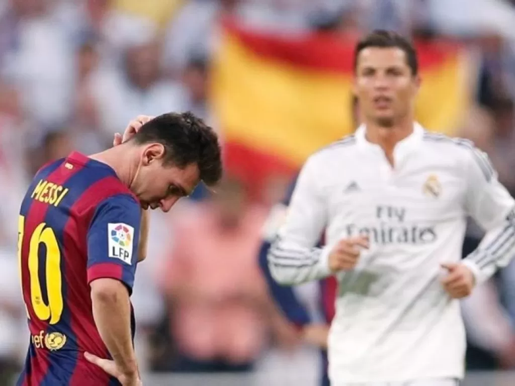 Lionel Messi dan Cristiano Ronaldo di laga El Clasico. (REUTERS)
