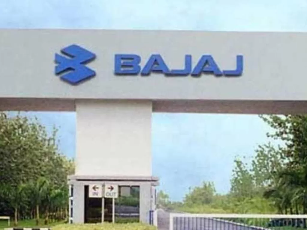 Logo perusahaan otomotif asal India, Bajaj.(REUTERS/File Photo)